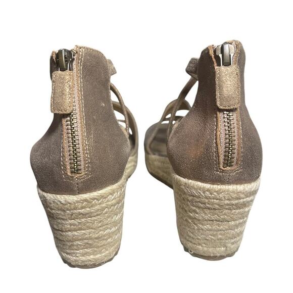 Eileen Fisher Metallic Leather Wanda Espadrille Wedge Sandal Women's Size 7 - Picture 3 of 7